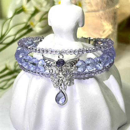 Pulsera de aguamarina y perla hecha a mano