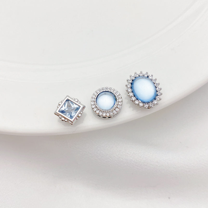 Cuentas espaciadoras de aguamarina y circón hechas a mano para hacer pulseras y collares con abalorios, suministros para hacer joyas