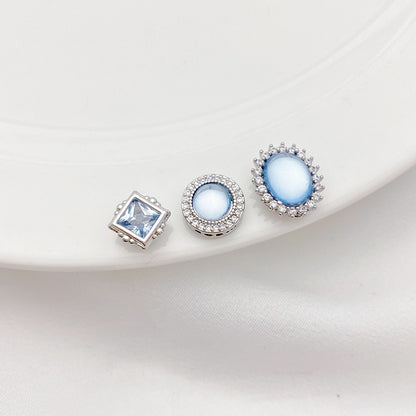 Cuentas espaciadoras de aguamarina y circón hechas a mano para hacer pulseras y collares con abalorios, suministros para hacer joyas