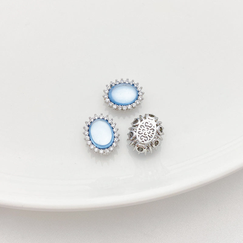 Cuentas espaciadoras de aguamarina y circón hechas a mano para hacer pulseras y collares con abalorios, suministros para hacer joyas