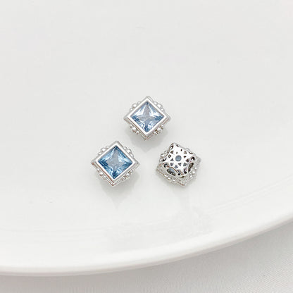 Cuentas espaciadoras de aguamarina y circón hechas a mano para hacer pulseras y collares con abalorios, suministros para hacer joyas