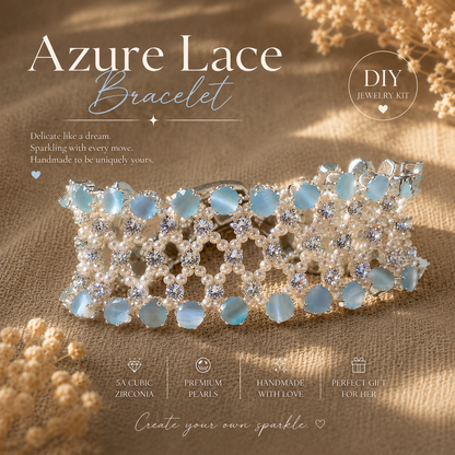 Handgefertigtes Perlen- und Aquamarinarmband