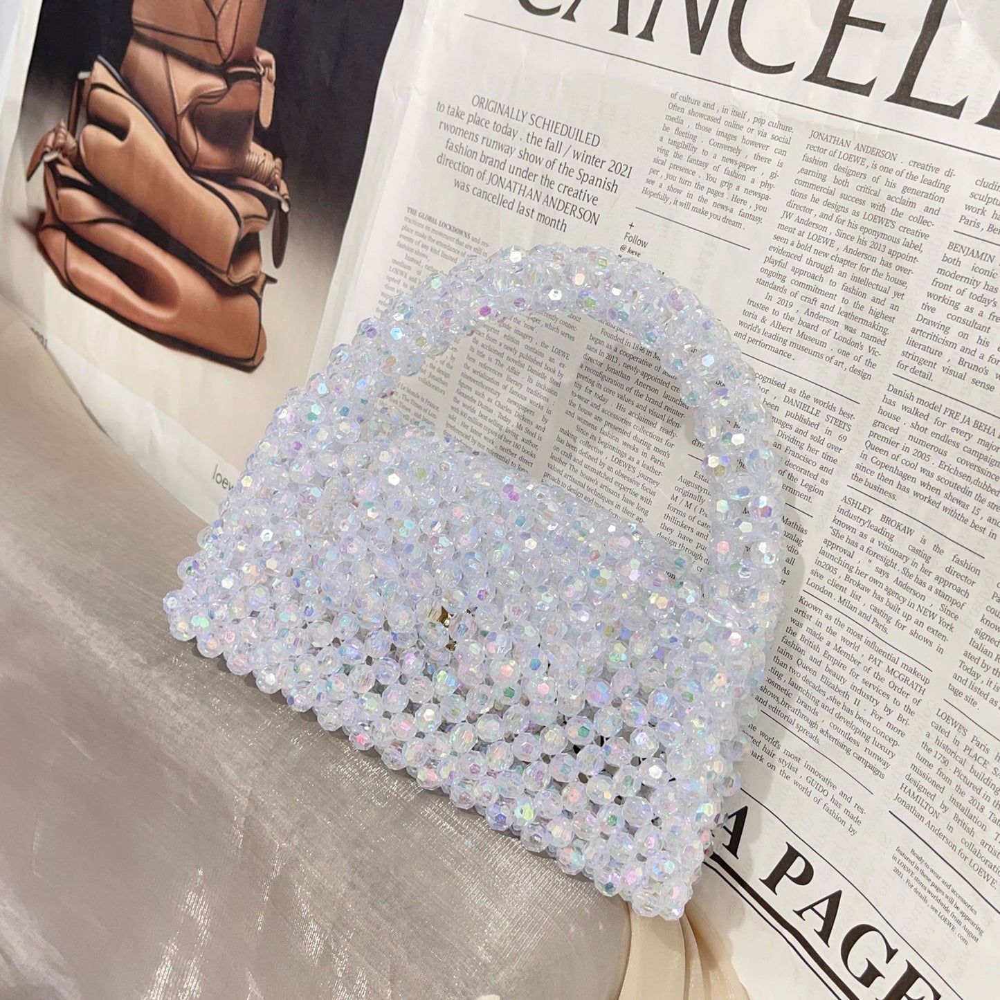 Handmade beads bag fashion handbag