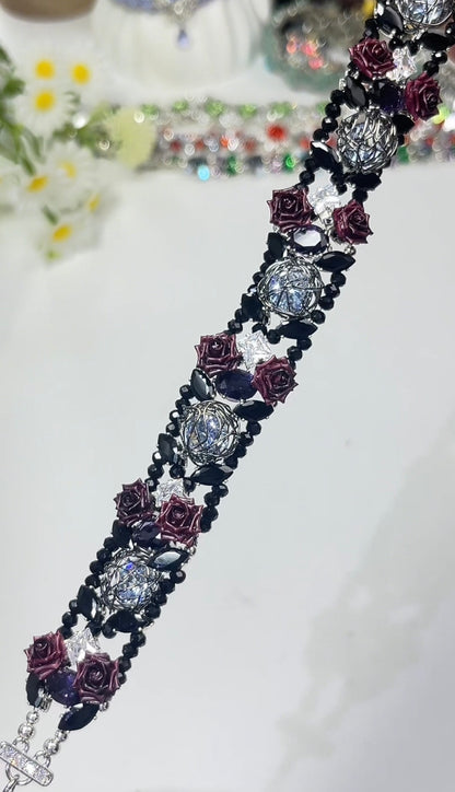 Pulsera de aguamarina y perla hecha a mano