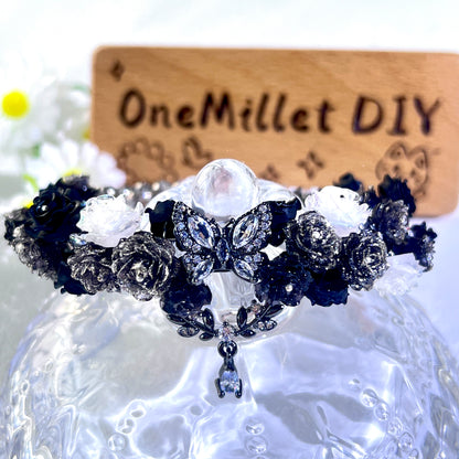 Pulsera de aguamarina y perla hecha a mano