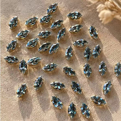 Two-Tone Smoky Blue & Black Marquise 5A Cubic Zirconia Beads  4*8mm