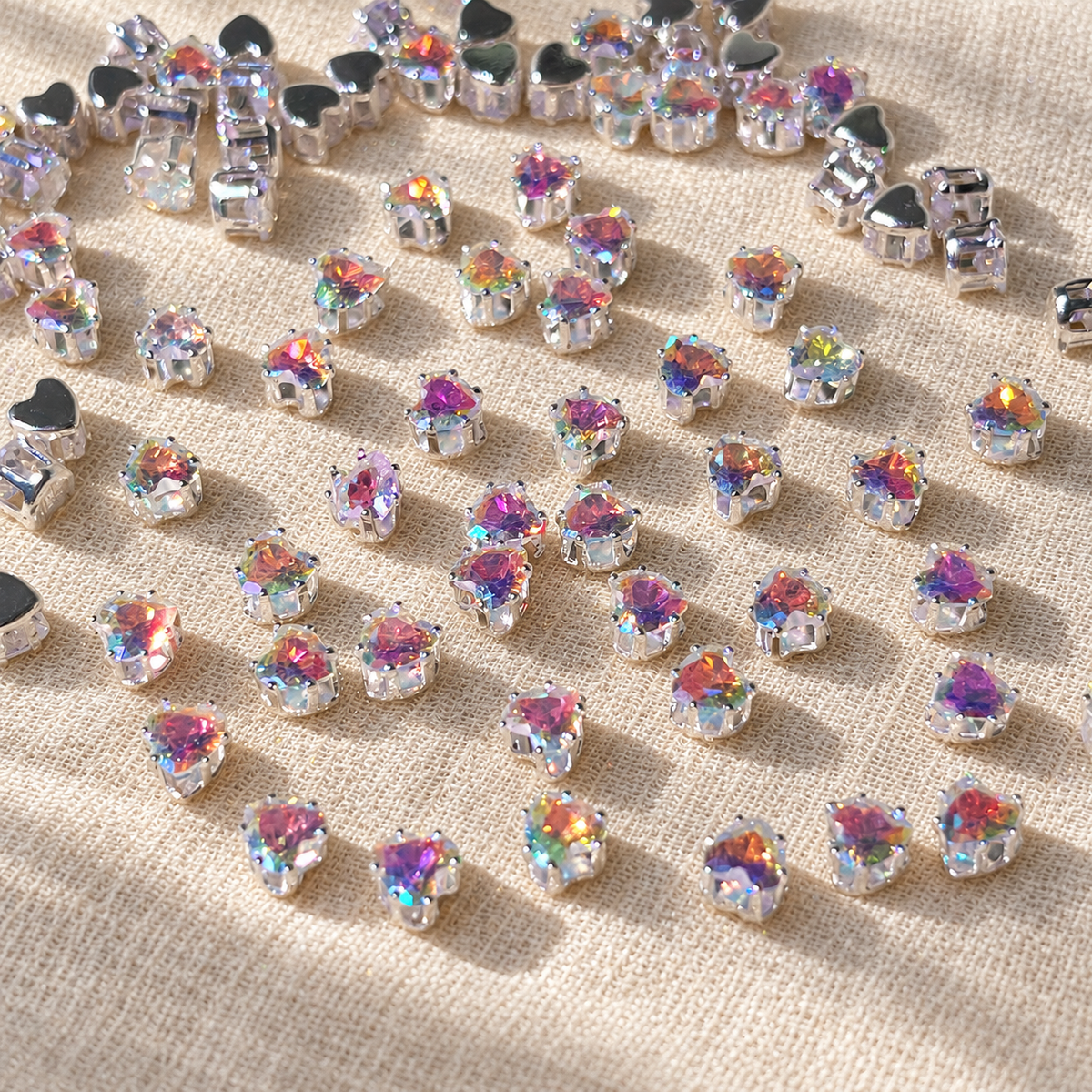 Aurora Heart 5A Cubic Zirconia Beads 5MM