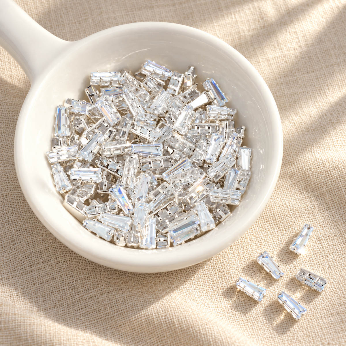 OneMillet Trapezoid Cubic Zirconia Beads 3*6.5mm