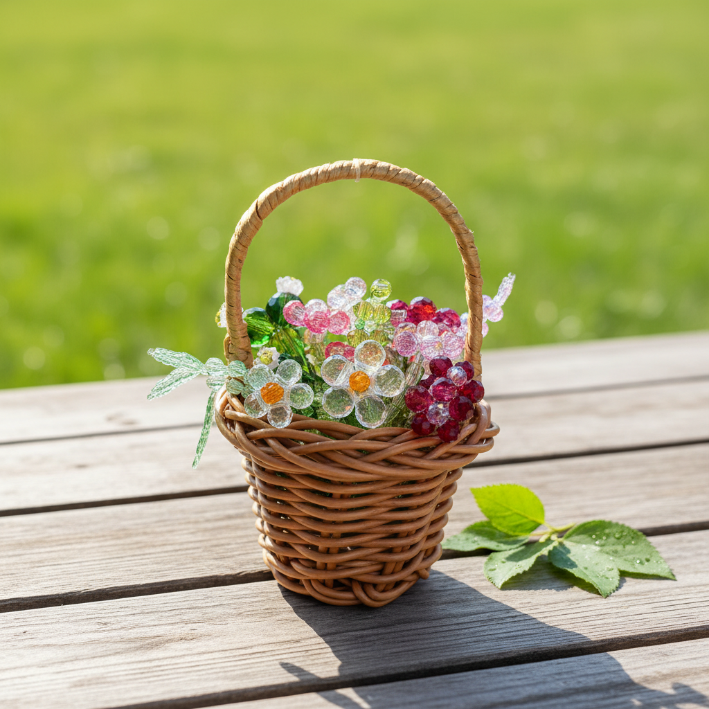 OneMillet Crystal Flower Bouquet Kit-M660 Handmade Flower Material DIY Kit Basket includes