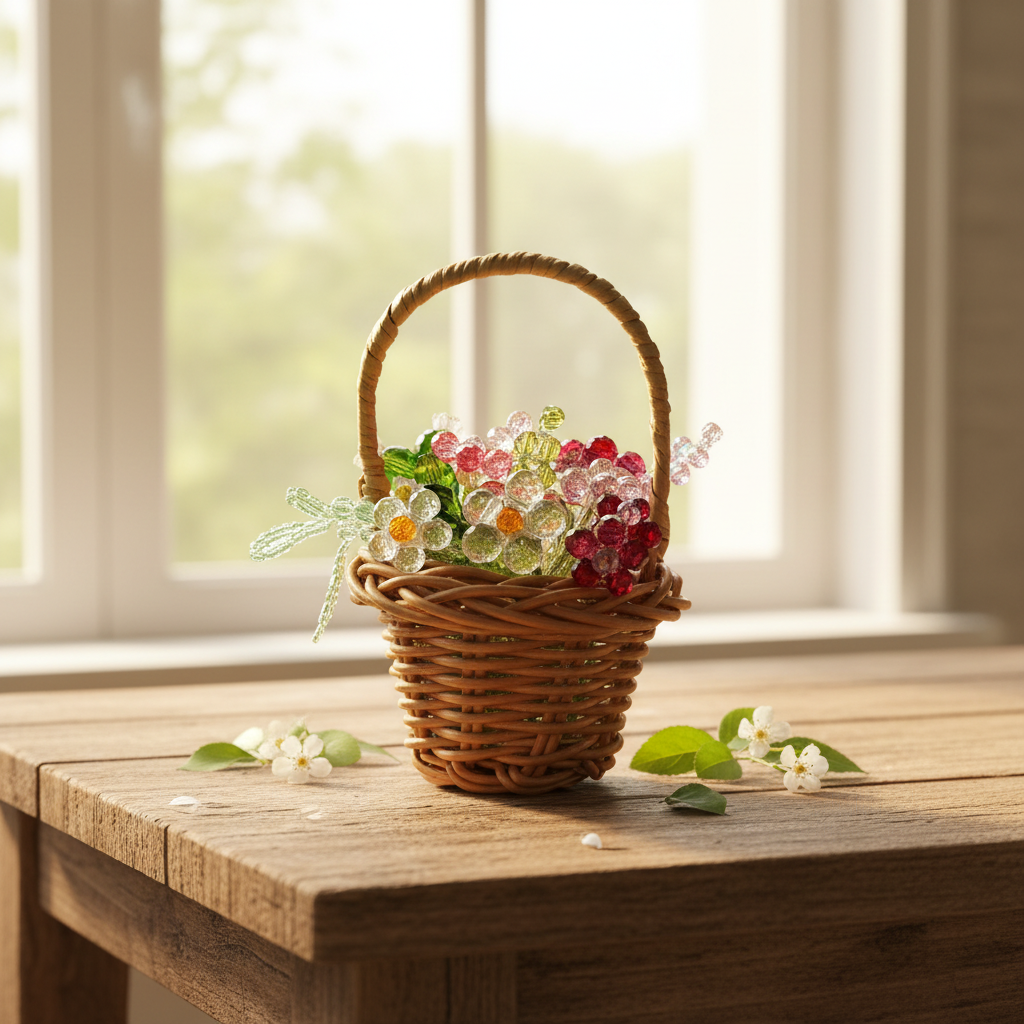 OneMillet Crystal Flower Bouquet Kit-M660 Handmade Flower Material DIY Kit Basket includes