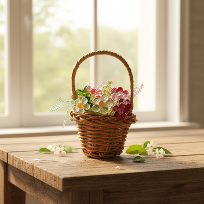 OneMillet Crystal Flower Bouquet Kit-M660 Handmade Flower Material DIY Kit Basket includes