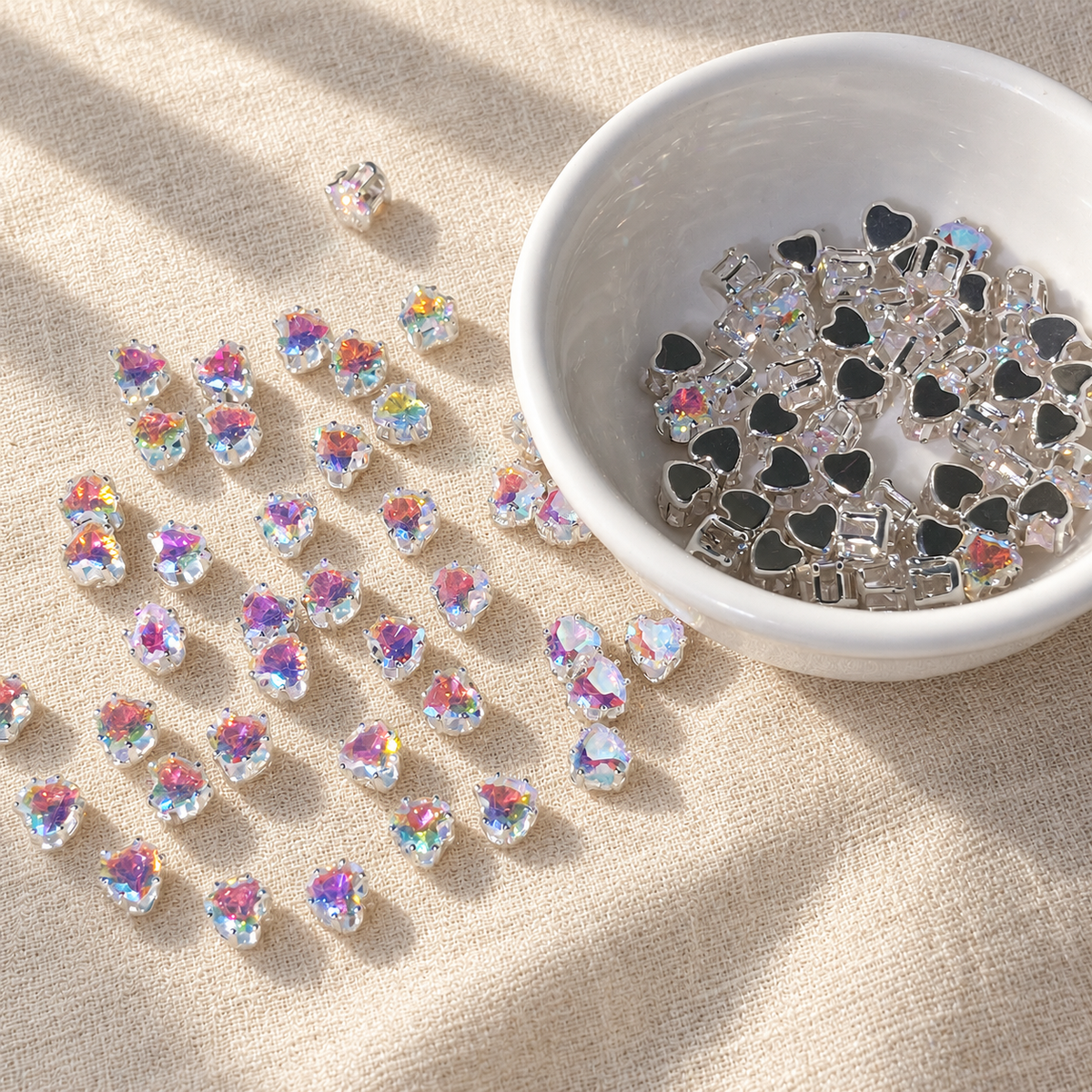 Aurora Heart 5A Cubic Zirconia Beads 5MM