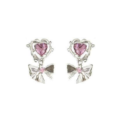 High-Quality Pink Cubic Zirconia Necklace and Earring Set