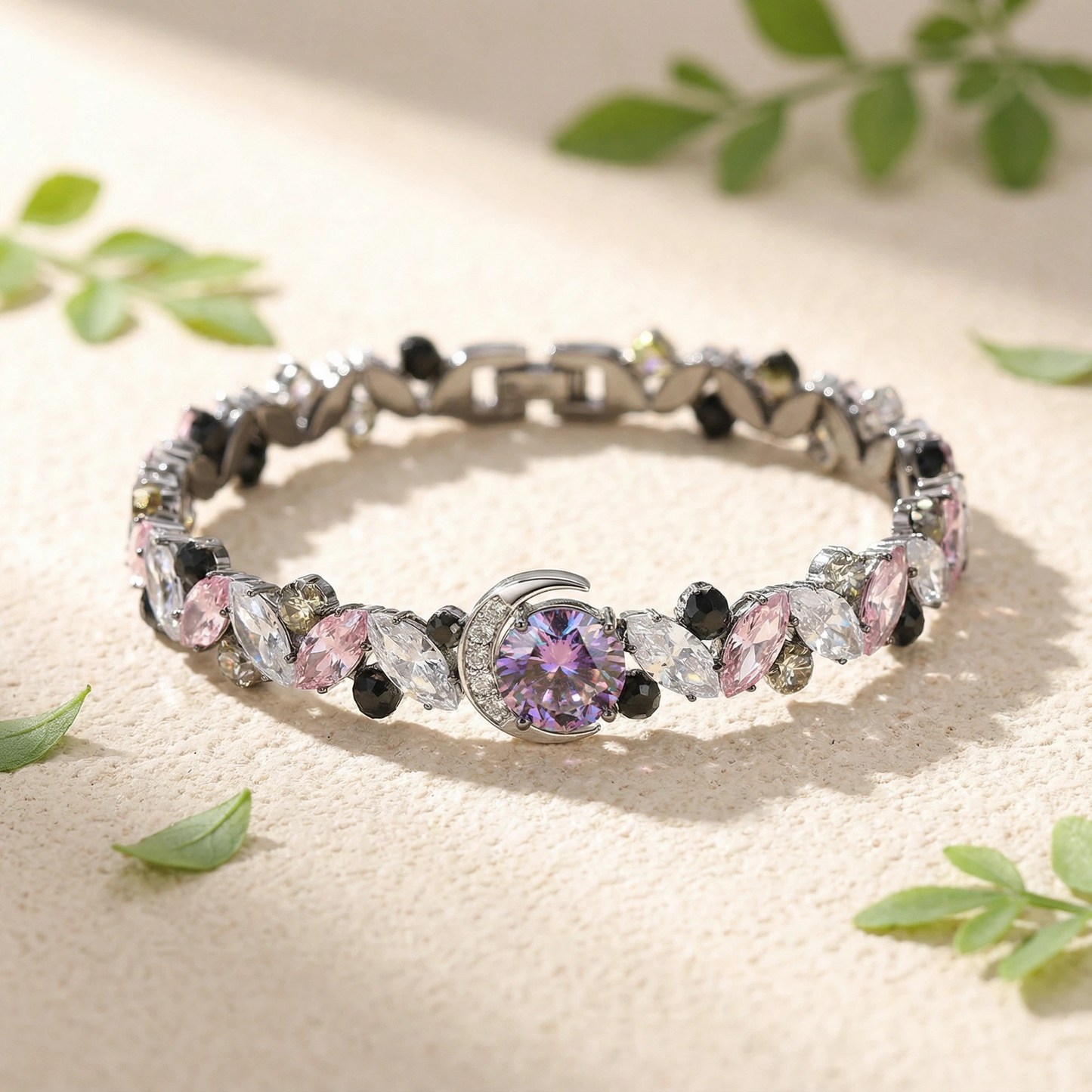 Handgefertigtes Perlen- und Aquamarinarmband