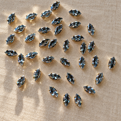 Two-Tone Smoky Blue & Black Marquise 5A Cubic Zirconia Beads  4*8mm