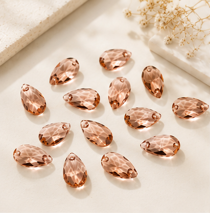 Medium Teardrop Crystal Beads for Handmade Flower Crafting
