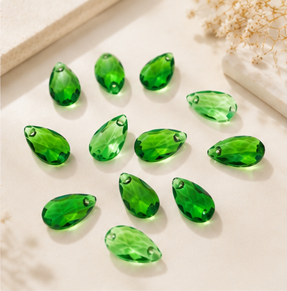 Medium Teardrop Crystal Beads for Handmade Flower Crafting