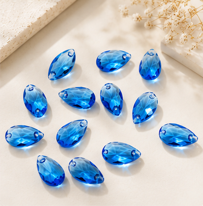 Large Teardrop Crystal Beads for Handmade Flower Crafting
