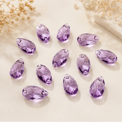 Medium Teardrop Crystal Beads for Handmade Flower Crafting