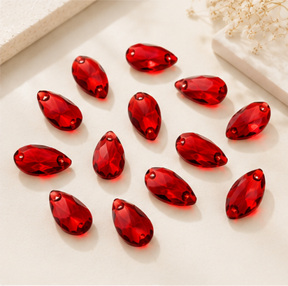 Medium Teardrop Crystal Beads for Handmade Flower Crafting