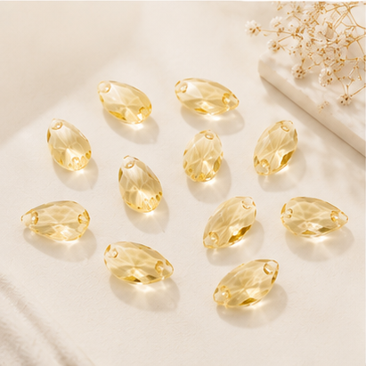 Medium Teardrop Crystal Beads for Handmade Flower Crafting