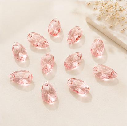 Medium Teardrop Crystal Beads for Handmade Flower Crafting