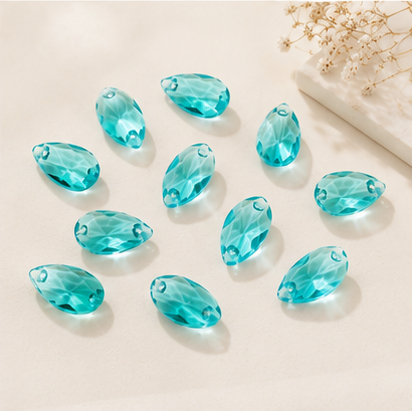 Medium Teardrop Crystal Beads for Handmade Flower Crafting