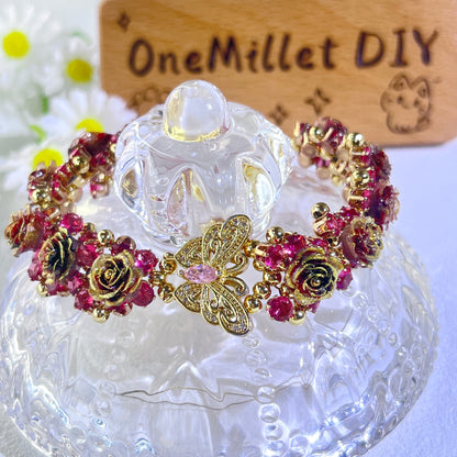 Pulsera de aguamarina y perla hecha a mano