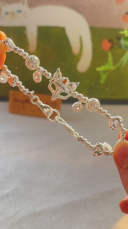 Pulsera de aguamarina y perla hecha a mano