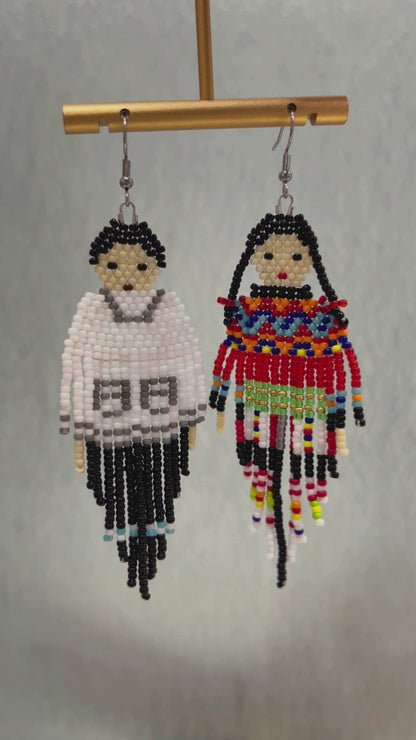 Boy&Girl Vintage Bohemian Earrings Egyptian Seed Bead Handmade Tassel Earrings