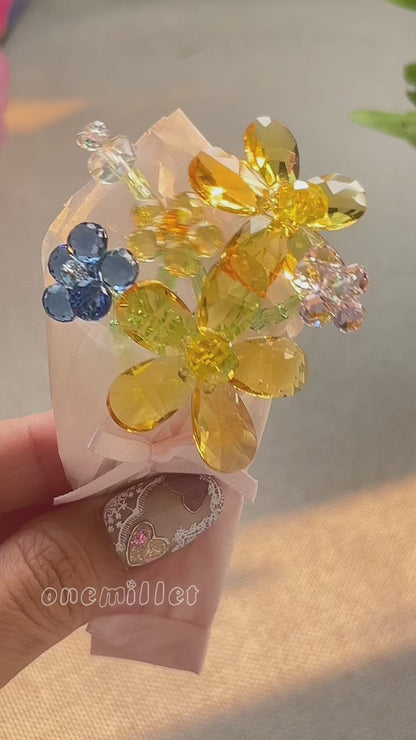 OneMillet Crystal Flower Bouquet Handmade Flower Material DIY Kit