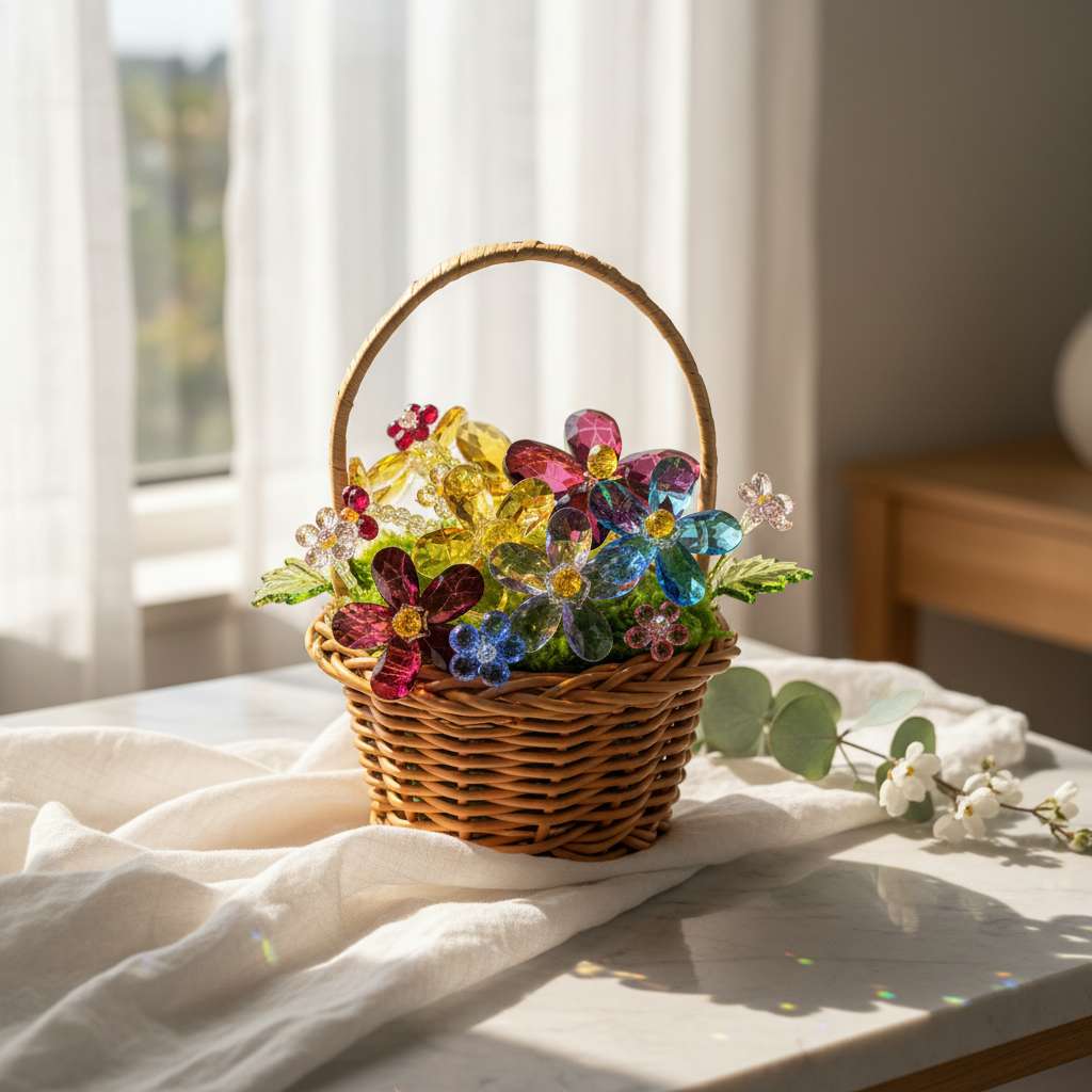 Realistic Window Light Crystal Basket