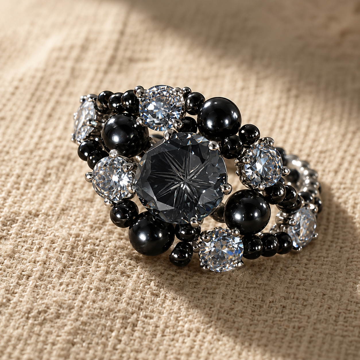 Pulsera de aguamarina y perla hecha a mano