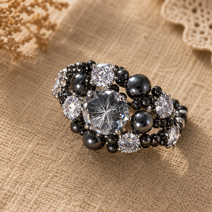 Pulsera de aguamarina y perla hecha a mano