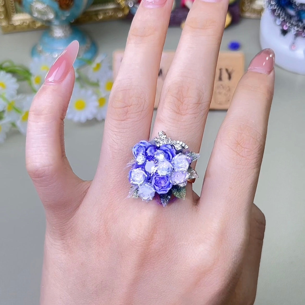 Pulsera de aguamarina y perla hecha a mano