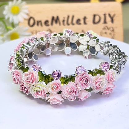 Pulsera de aguamarina y perla hecha a mano