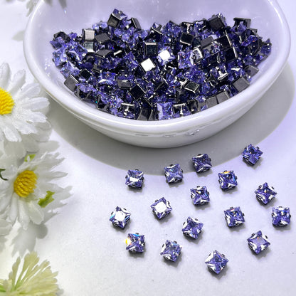 OneMillet Black-Base Square  Zirconia Stone 4mm