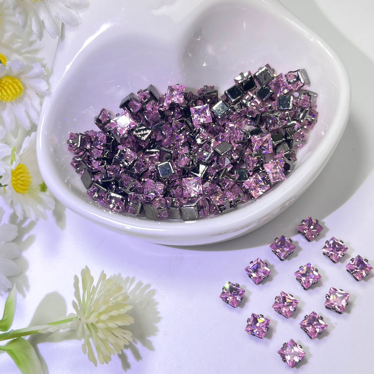 OneMillet Black-Base Square  Zirconia Stone 4mm