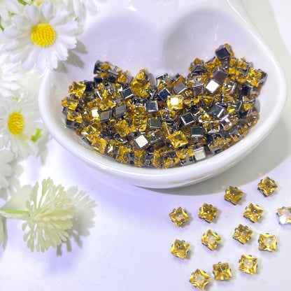 OneMillet Black-Base Square  Zirconia Stone 4mm