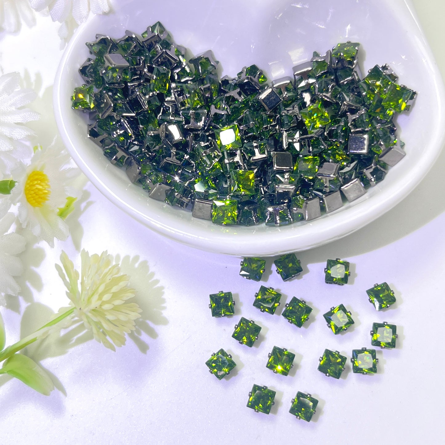 OneMillet Black-Base Square  Zirconia Stone 4mm