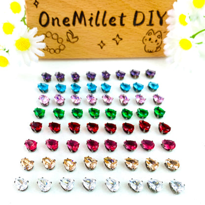 OneMillet Black-Base Teardrop  Zirconia Stone 4×6mm