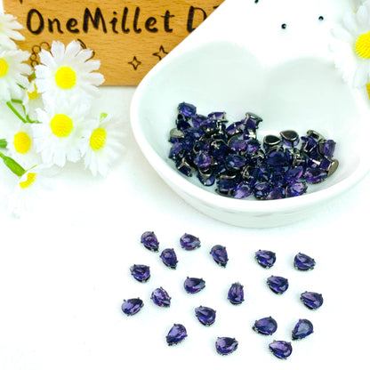 OneMillet Black-Base Teardrop  Zirconia Stone 4×6mm