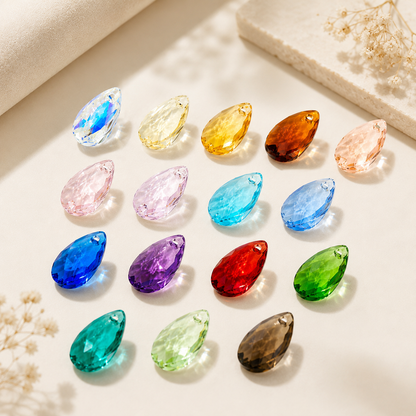 Medium Teardrop Crystal Beads for Handmade Flower Crafting