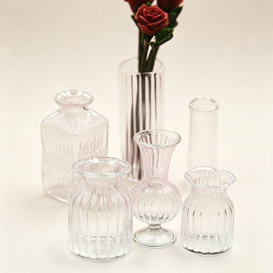 Mini Glass Vase Collection, Tiny Bud Vases for Beaded Flowers & Fresh Mini Bloom