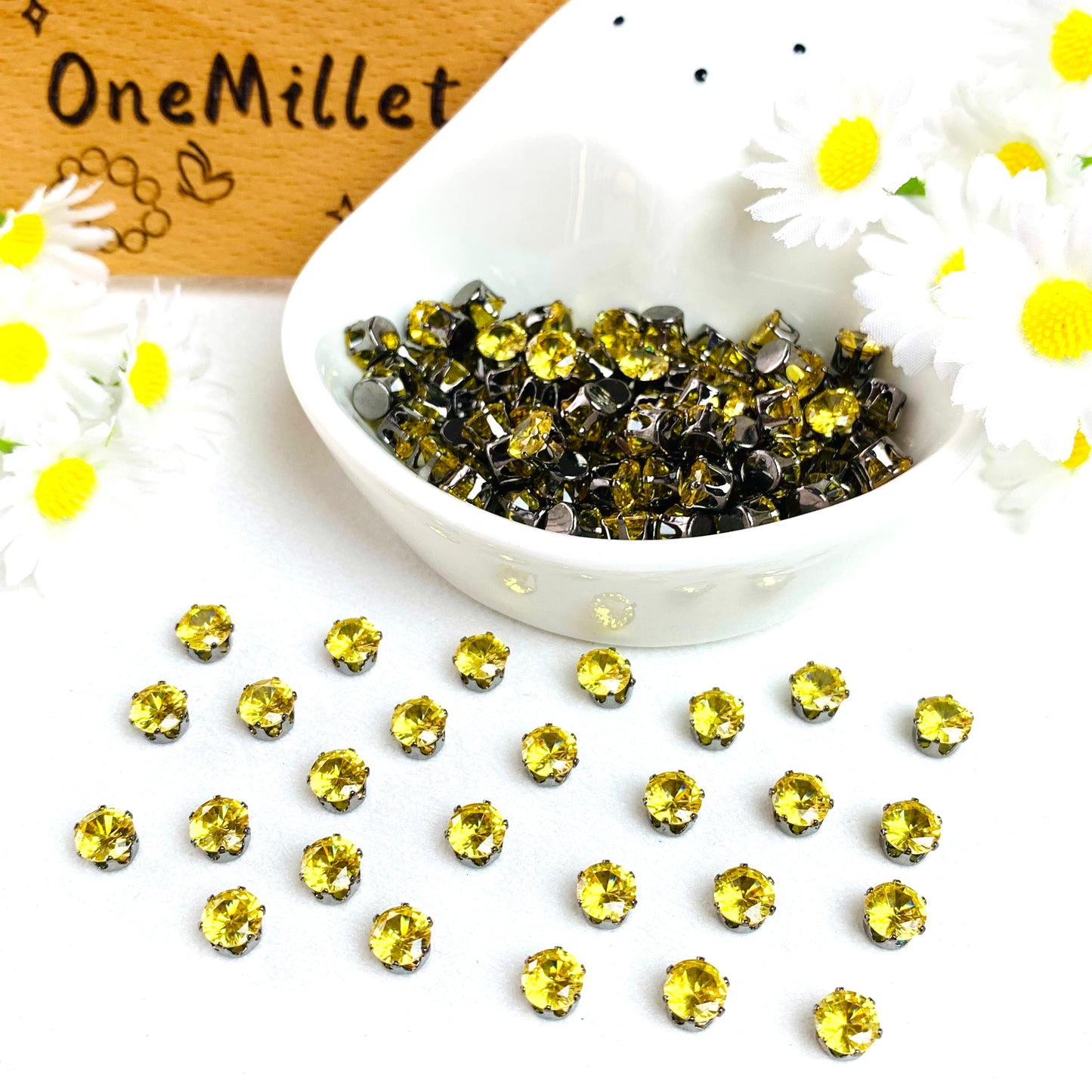 OneMillet Black-Base Round Zirconia Stone 6mm